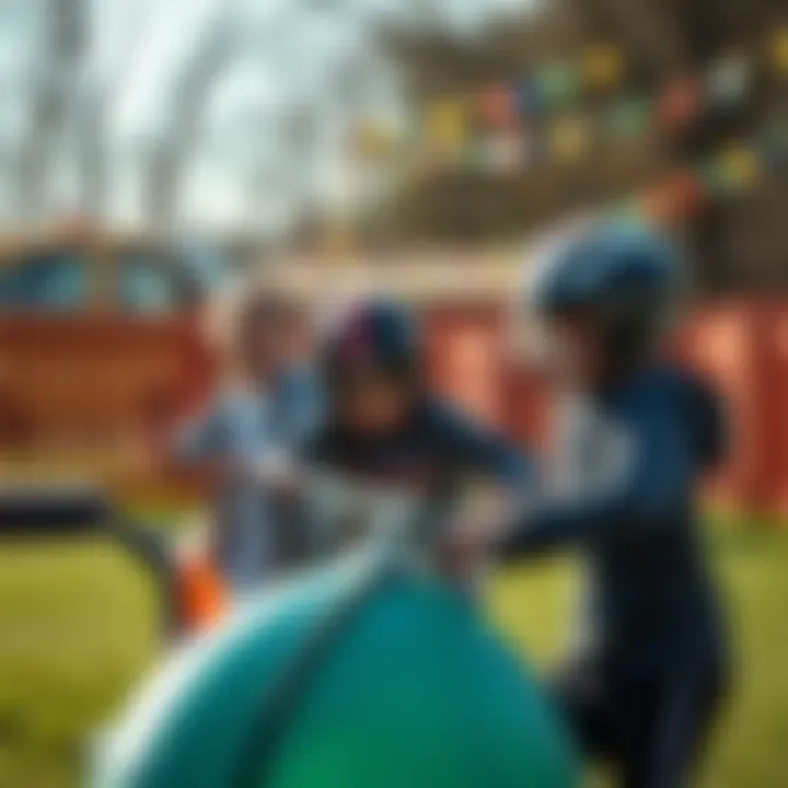 Children engaging in playful outdoor activities