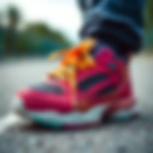 Colorful sports shoes designed for children's feet