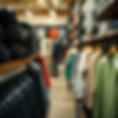 A person choosing sustainable clothing options in a store