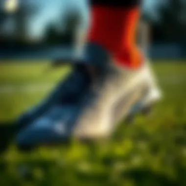 Close-up of Puma footwear with advanced technology for turf play