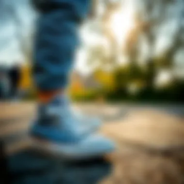 Child wearing Converse shoes outdoors