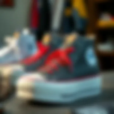 Maintenance tips for Converse shoes displayed on a table