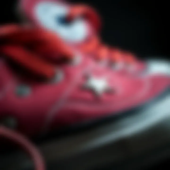 Close-up of Converse shoe materials highlighting quality