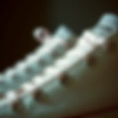 Close-up of Converse shoe quality materials