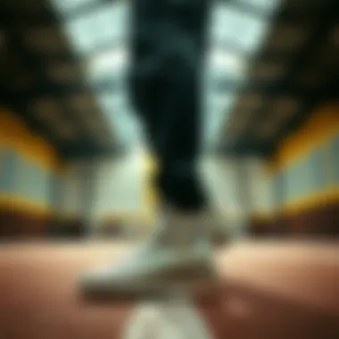 Dynamic Sports Fashion with Converse Stylish Converse sneakers in a dynamic sports setting