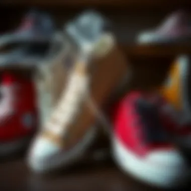 Diverse Styles of Converse Sneakers Different styles of Converse sneakers displayed creatively