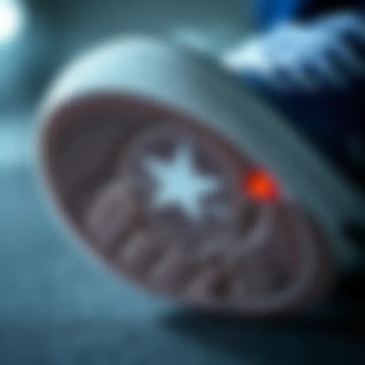 Performance Features of Converse Sole Close-up of Converse sole design showcasing performance features