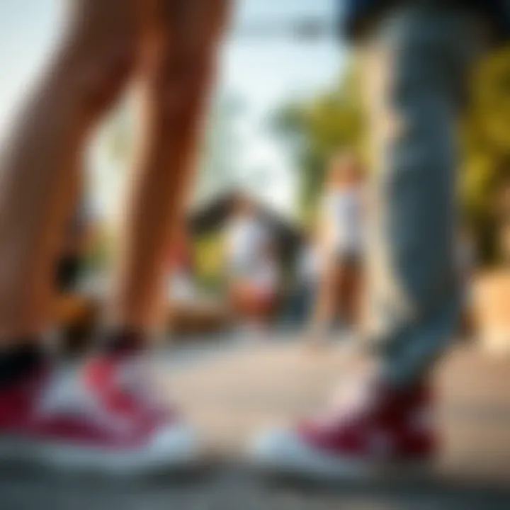 A group of individuals enjoying activities wearing Converse