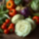 Fresh cabbage and vegetables for soup