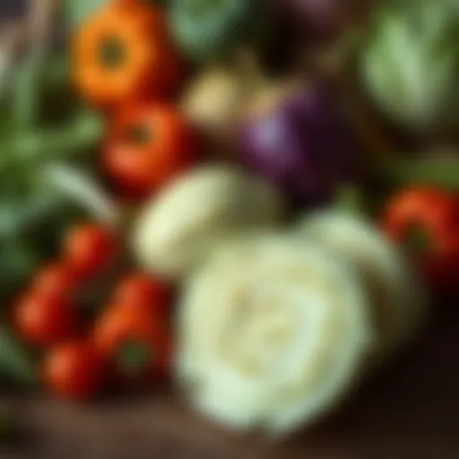 Fresh cabbage and vegetables for soup