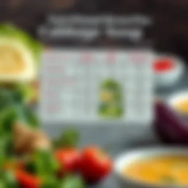 Nutritional chart illustrating the benefits of cabbage soup