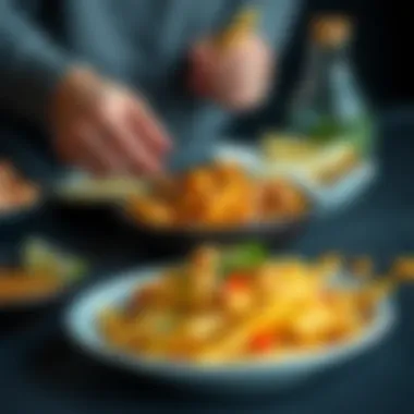 A serving suggestion with side dishes of healthy options