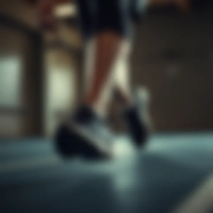 Dynamic athlete wearing Nike shoes during a workout