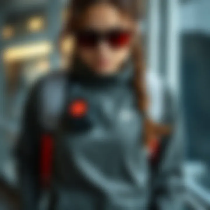 Trendy sports accessories complementing athletic outfits