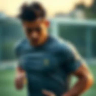 Athlete in action wearing a performance t-shirt