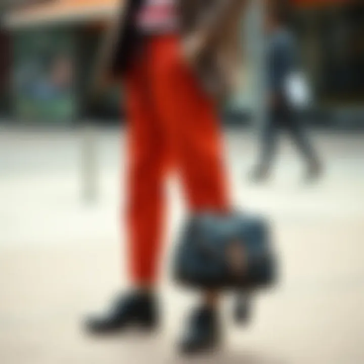 Stylish outfit complemented by vintage footwear