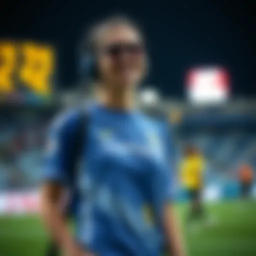 Stylish girl wearing Fenerbahçe jersey at a sports event