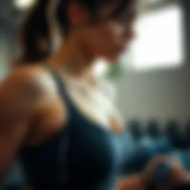 A woman engaging in a fitness activity, wearing a well-fitted athletic bra
