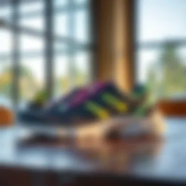 Care tips for maintaining fitness shoes on a wooden table