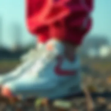 Close-up of flamingo sneakers showcasing their comfortable insole and unique design
