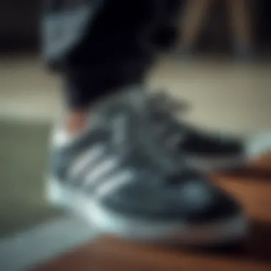 Close-up of Gazelle shoes highlighting design details