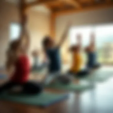 A group of children practicing yoga