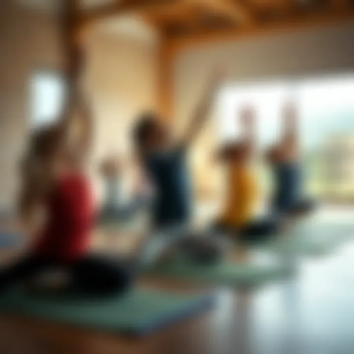 A group of children practicing yoga
