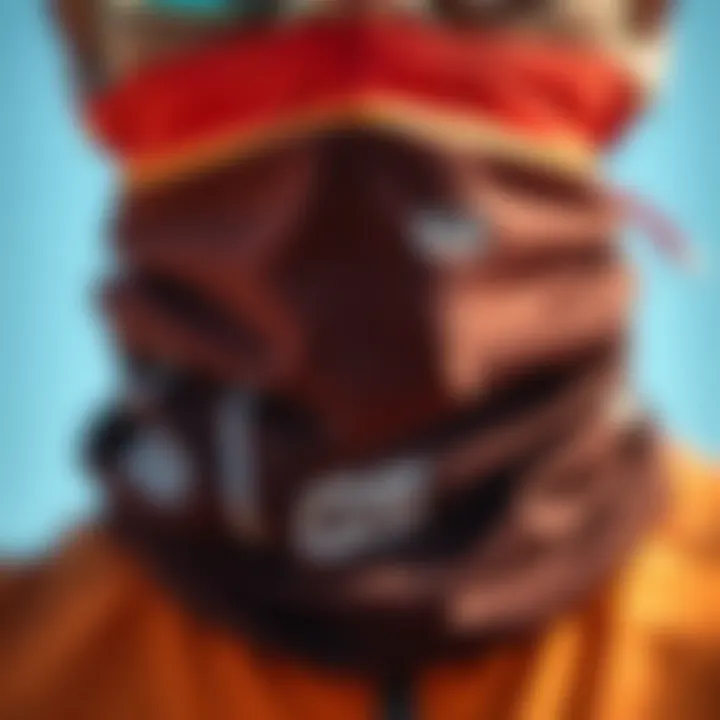 Detailed Design of GS Neck Gaiter Close-up of the fabric and design of a GS neck gaiter