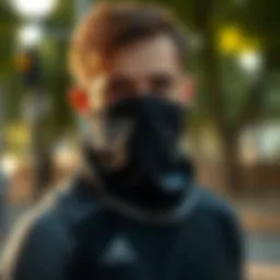 Stylish GS neck gaiter showcasing versatility in sports fashion