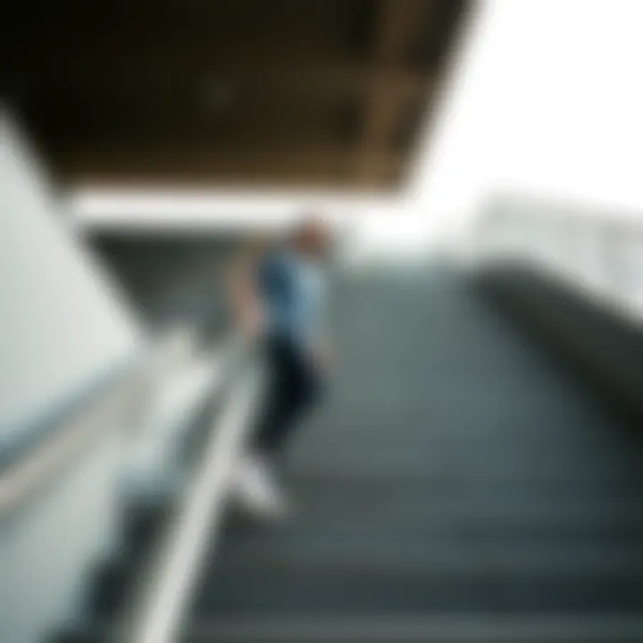 Incorporating stair descending into daily life for fitness