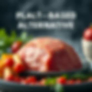 Graphic showcasing healthy plant-based alternatives to meat