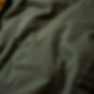 Close-up of parka fabric showcasing quality and texture
