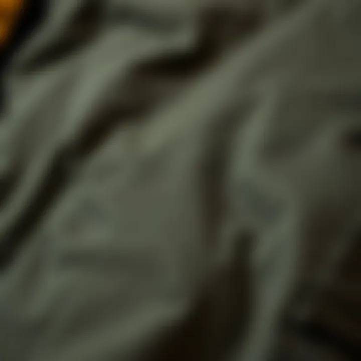 Close-up of parka fabric showcasing quality and texture