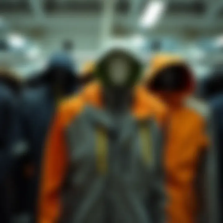 A collection of popular sports coat brands displayed together