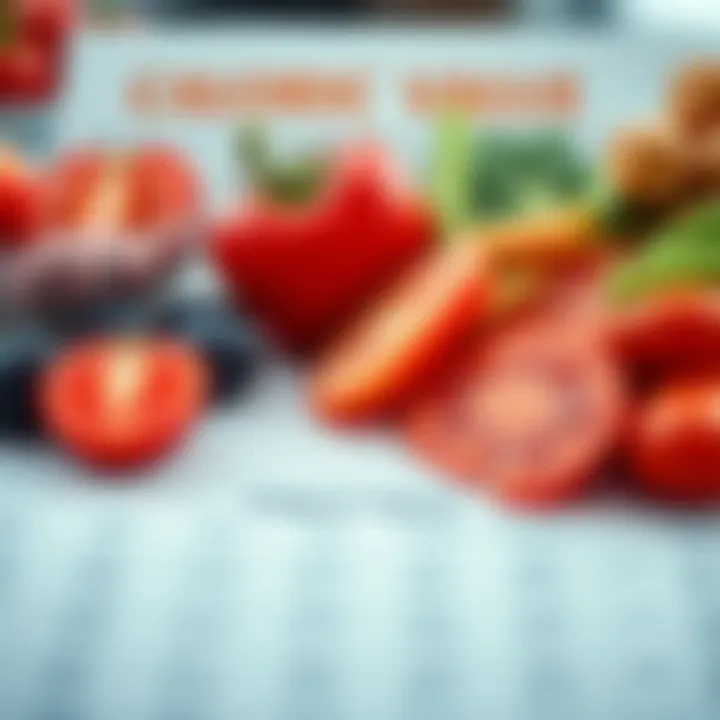 Nutritional chart displaying caloric values