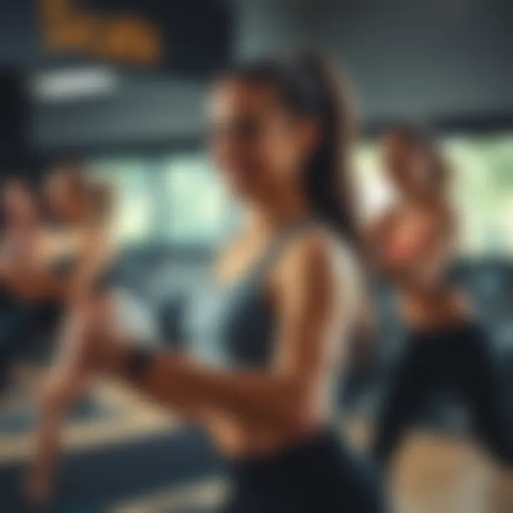 Group fitness class focusing on cardio routines