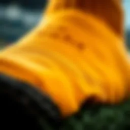 Close-up of non-slip football sock material showcasing its texture