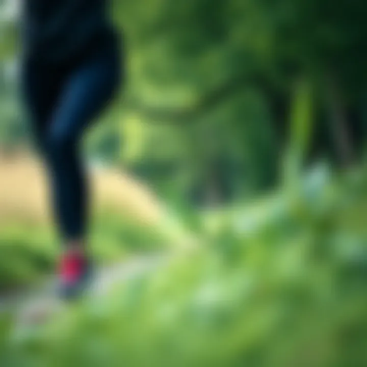 Embracing Nature with Style A woman enjoying a walk wearing Kinetix shoes amidst nature