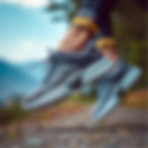 Stylish Kinetix walking shoes displayed on a scenic pathway