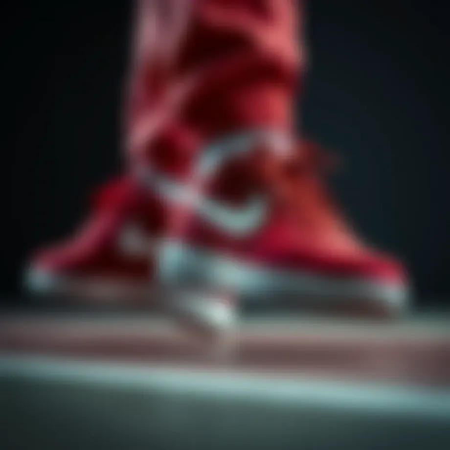 Dynamic red Nike shoes showcasing performance in action