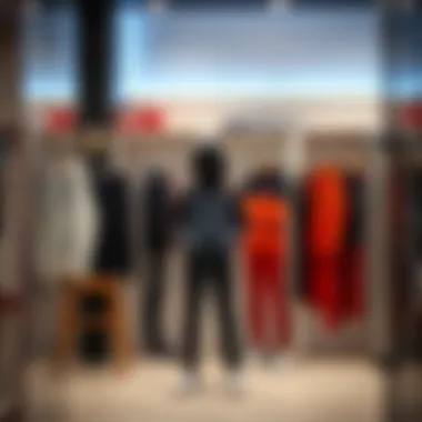 Boutique Display of Fashionable Tracksuits Fashionable tracksuit collection displayed in a boutique