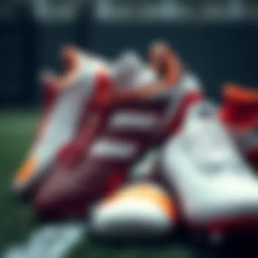 Selection of various football cleats