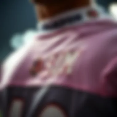 Close-up of a name printed on sports gear