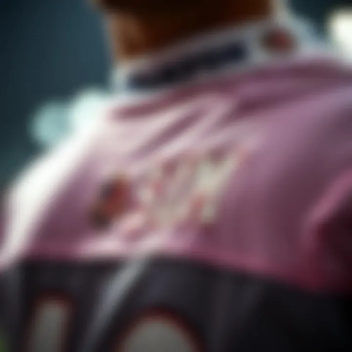 Close-up of a name printed on sports gear