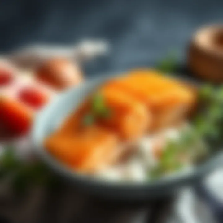 A bowl of fresh salmon, rich in creatine