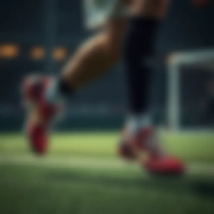 An athlete in action, highlighting the performance of cleats during a game