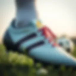 Close-up of a soccer cleat showcasing its intricate design and texture
