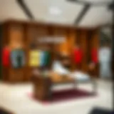 Lacoste store interior showcasing diverse sports apparel collections.