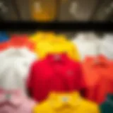 Elegant display of Lacoste polo shirt in various colors