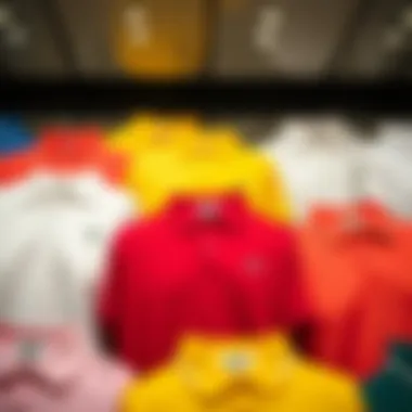 Elegant display of Lacoste polo shirt in various colors